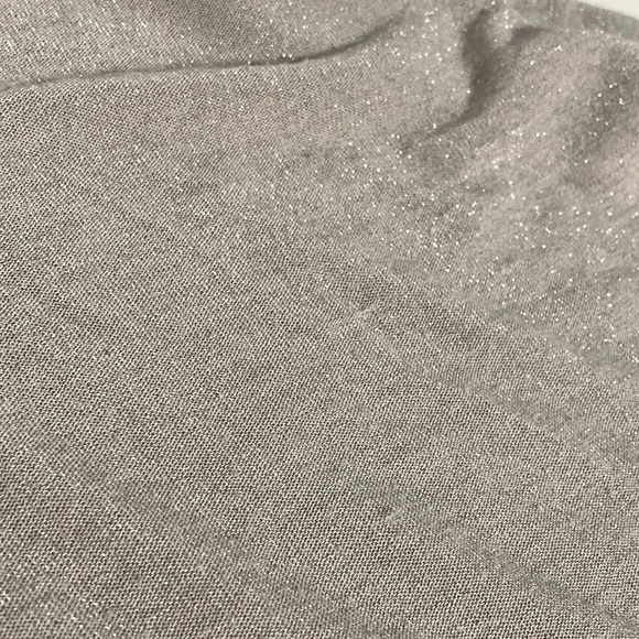 MAX MARA Metallic Dolman Sleeve Asymmetrical Lightweight Sparkly Sweater - Picture 10 of 11